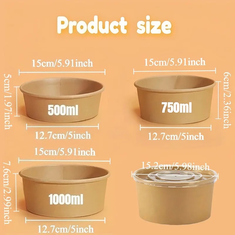 Cuencos de papel Kraft desecha - Meal Prep Bowl reseña y precio