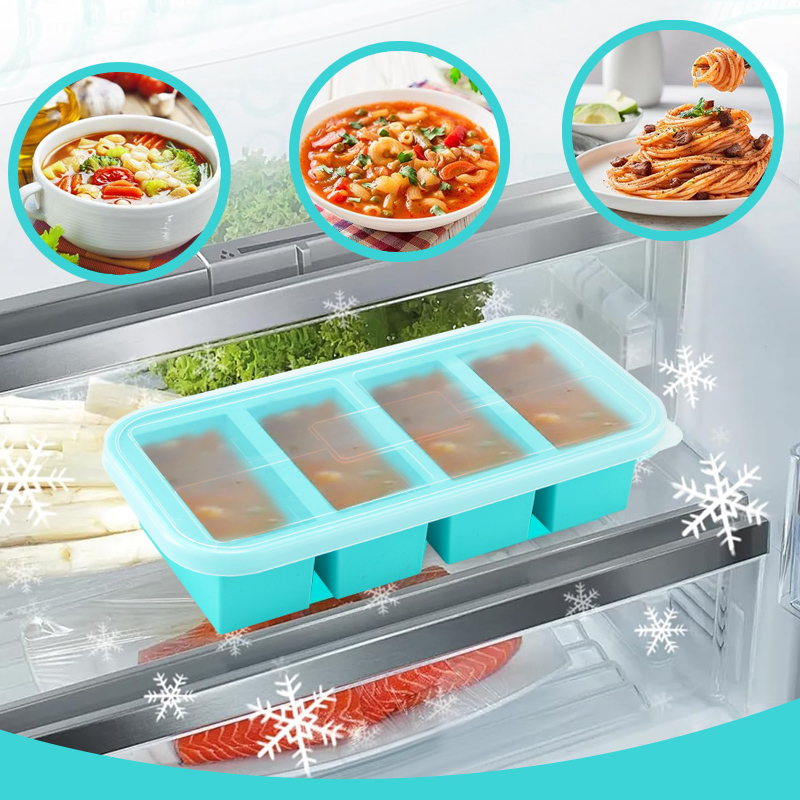 4 moldes cubiertos de silicona - Meal Prep Template reseña y precio